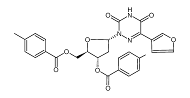 5-(3-furyl)-1-(2'-deoxy-3',5'-di-O-p-toluoyl-α-D-erythro-pentofuranosyl)-6-azauracil Structure