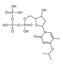 [hydroxy-[[(2R,3S,5R)-3-hydroxy-5-(5-methyl-2-oxo-4-propan-2-yloxypyrimidin-1-yl)oxolan-2-yl]methoxy]phosphoryl] phosphono hydrogen phosphate Structure
