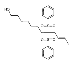 (E)-8,8-bis(phenylsulfonyl)dodec-10-en-1-ol结构式