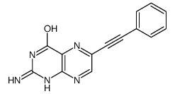 2-amino-6-(2-phenylethynyl)-1H-pteridin-4-one结构式