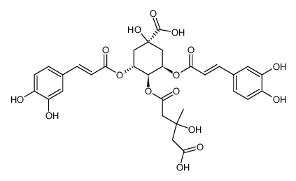 3,5-di-O-caffeoyl-4-O-(3-hydroxy-3-methyl)glutaroylquinic acid结构式