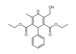 diethyl 2-(hydroxymethyl)-6-methyl-4-phenyl-1,4-dihydropyridine-3,5-dicarboxylate结构式