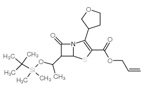 6-[1-[(tert-Butyldimethylsilyl)oxy]ethyl]-7-oxo-3-(tetrahydro-3-furanyl)-4-thia-1-azabicyclo[3.2.0]hept-2-ene-2-carboxylic acid 2-propenyl ester Structure