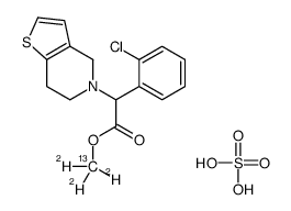 sulfuric acid,trideuteriomethyl 2-(2-chlorophenyl)-2-(6,7-dihydro-4H-thieno[3,2-c]pyridin-5-yl)acetate Structure