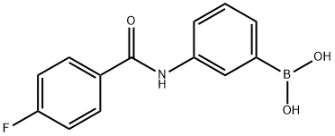 3-(4-氟苯基甲酰氨基)苯硼酸结构式