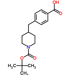4-((1-(Tert-butoxycarbonyl)piperidin-4-yl)methyl)benzoicacid Structure