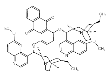 1,4-BIS((1S)-(6-METHOXYQUINOLIN-4-YL)(5-VINYLQUINUCLIDIN-2-YL)METHYL)ANTHRACENE-9,10-DIONE structure