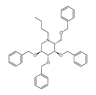 N-butyl 2,3,4,6-tetra-O-benzyl-1,5-dideoxy-1,5-imino-D-glucitol Structure