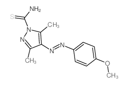4-(4-methoxyphenyl)diazenyl-3,5-dimethyl-pyrazole-1-carbothioamide Structure