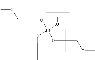 双(叔丁氧基)双(1-甲氧基-2-甲基-2-丙氧基)铪(IV)结构式