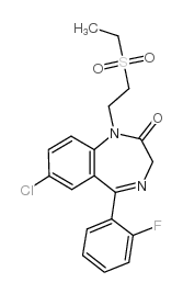 2H-1,4-Benzodiazepin-2-one,7-chloro-1-[2-(ethylsulfonyl)ethyl]-5-(2-fluorophenyl)-1,3-dihydro- Structure