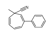 1-methyl-3-phenylcyclohepta-2,4,6-triene-1-carbonitrile结构式