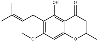 2,3-Dihydro-5-hydroxy-7-methoxy-2-methyl-6-(3-methyl-2-butenyl)-4H-1-benzopyran-4-one Structure