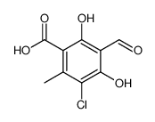3-chloro-5-formyl-4,6-dihydroxy-2-methyl-benzoic acid结构式