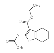 乙基 2-(乙酰基氨基)-4,5,6,7-四氢-1-苯并噻吩-3-羧酸结构式