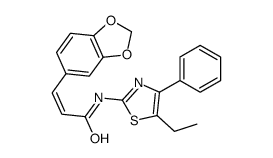 2-Propenamide,3-(1,3-benzodioxol-5-yl)-N-(5-ethyl-4-phenyl-2-thiazolyl)-(9CI)结构式