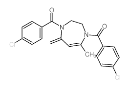 1,4-Bis(p-chlorobenzoyl)-5-methylene-7-methyl-2,3,4, 5-tetrahydro-1H-1,4-diazepine Structure