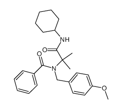 N-benzoyl-N-(4-methoxybenzyl)-α,α-dimethylglycine cyclohexylamide结构式