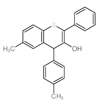 6-methyl-4-(4-methylphenyl)-2-phenyl-4H-thiochromen-3-ol结构式