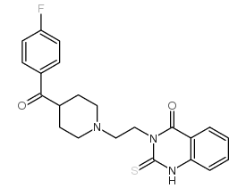 3-(2-(4-(4-氟苯甲酰基)哌啶-1-基)乙基)-2-硫代-2,3-二氢喹唑啉-4(1H)-酮结构式