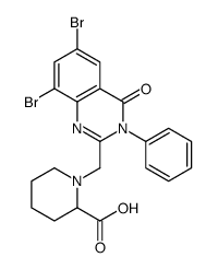 2-Piperidinecarboxylic acid, 1-((6,8-dibromo-3,4-dihydro-4-oxo-3-pheny l-2-quinazolinyl)methyl)-结构式
