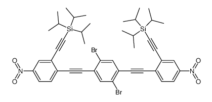 1,4-dibromo-2,5-bis[(4'-nitro-2'-((triisopropylsilyl)ethynyl)phenyl)ethynyl]benzene结构式