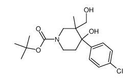 4-(4-chloro-phenyl)-4-hydroxy-3-hydroxymethyl-3-methyl-piperidine-1-carboxylic acid-tert-butyl ester Structure