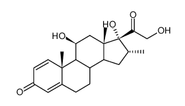 11alpha,17,21-三羟基-16beta-甲基孕甾-1,4-二烯-3,20-二酮结构式