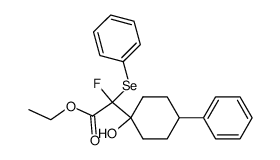 ethyl 2-fluoro-2-(1-hydroxy-4-phenylcyclohexyl)-2-(phenylselanyl)acetate结构式