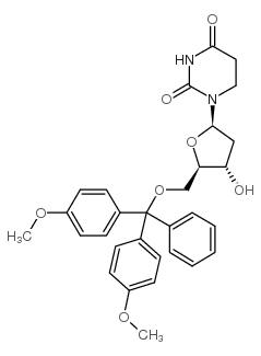 2'-deoxy-5'-o-(dimethoxytrityl)-5,6-dihydrouridine Structure
