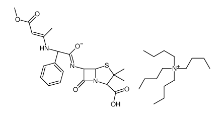 (2S,5R,6R)-6-[[2-[[(E)-4-methoxy-4-oxobut-2-en-2-yl]amino]-2-phenylacetyl]amino]-3,3-dimethyl-7-oxo-4-thia-1-azabicyclo[3.2.0]heptane-2-carboxylate,tetrabutylazanium Structure
