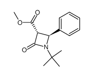 trans-N-tert-butyl-3-methoxycarbonyl-4-phenylazetidin-2-one结构式