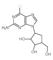 3-(2-Amino-6-chloro-purin-9-yl)-5-hydroxymethyl-cyclopentane-1,2-diol Structure