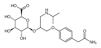 β-D-Glucopyranosiduronic acid, 2-[4-(2-amino-2-oxoethyl)phenoxy]-1-[[(1-methylethyl)amino]methyl]ethyl Structure