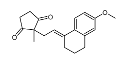 2-[2-(6-methoxy-3,4-dihydro-2H-naphthalen-1-ylidene)ethyl]-2-methylcyclopentane-1,3-dione结构式