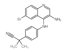 2-(4-((3-氨基-6-溴喹啉-4-基)氨基)-苯基)-2-甲基丙腈结构式