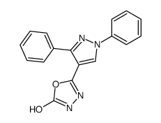 5-(1,3-diphenylpyrazol-4-yl)-3H-1,3,4-oxadiazol-2-one Structure