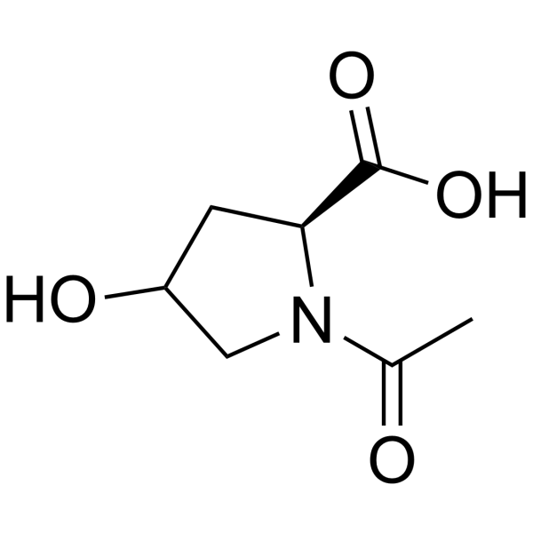 N-乙酰基-4-羟基-L-脯氨酸结构式