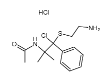 hydrochloride salt of (1-chloro-2-acetylamino-2-methyl-1-phenylpropyl) 2-aminoethyl sulfide Structure
