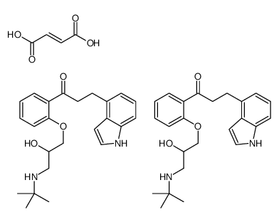 (E)-but-2-enedioic acid,1-[2-[3-(tert-butylamino)-2-hydroxypropoxy]phenyl]-3-(1H-indol-4-yl)propan-1-one结构式