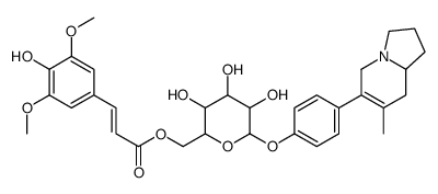 [3,4,5-trihydroxy-6-[4-(7-methyl-1,2,3,5,8,8a-hexahydroindolizin-6-yl)phenoxy]oxan-2-yl]methyl (E)-3-(4-hydroxy-3,5-dimethoxyphenyl)prop-2-enoate Structure