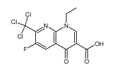 1-ethyl-6-fluoro-1,4-dihydro-4-oxo-7-(trichloromethyl)-1,8-naphthyridine-3-carboxylic acid结构式