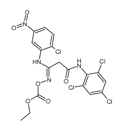 3-(2-chloro-5-nitroanilino)-3-ethoxycarbonyloximino-2',4',6'-trichloropropionanilide Structure