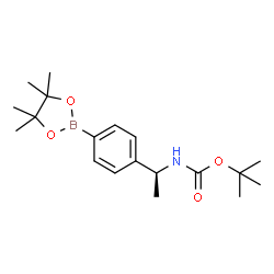 (S)-(1-(4-硼酸频哪醇酯基苯基)乙基)氨基甲酸叔丁酯结构式