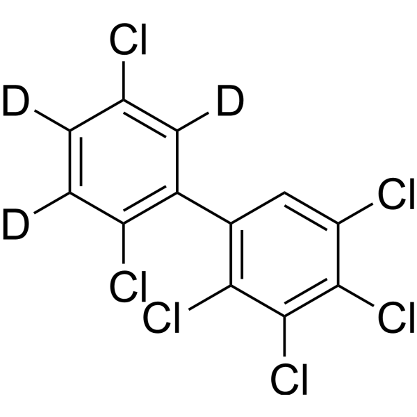 2,2′,3,4,5,5′-Hexachlorobiphenyl-3′,4′,6′-d3结构式