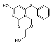 1-(2-hydroxyethoxymethyl)-6-phenylsulfanyl-2-sulfanylidenepyrimidin-4-one Structure