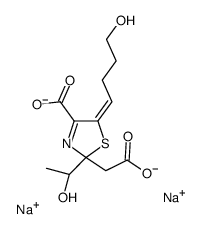 disodium,(2S,5Z)-2-(carboxylatomethyl)-5-(4-hydroxybutylidene)-2-[(1R)-1-hydroxyethyl]-1,3-thiazole-4-carboxylate结构式