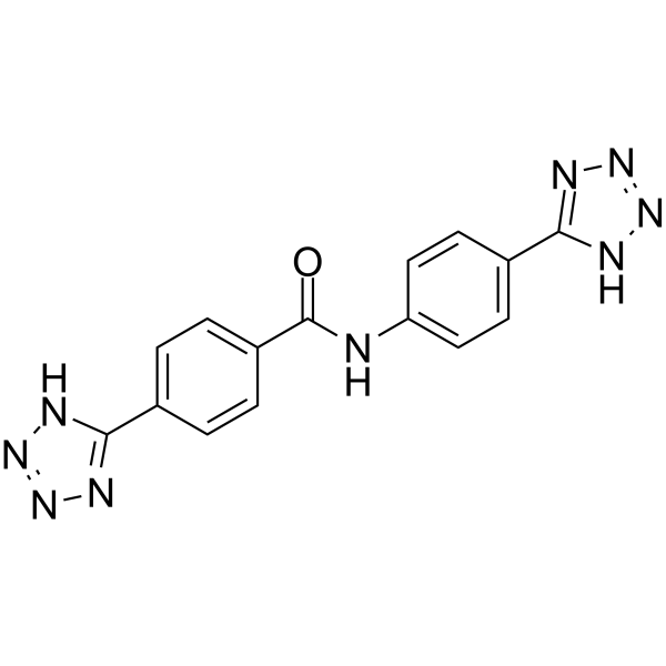 N-4-(1H-四唑-5-基)苯基-4-(1H-四唑-5-基)苯甲酰胺结构式