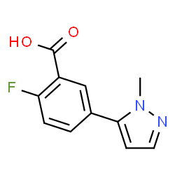 2-氟-5-(1-甲基-5-吡唑基)苯甲酸结构式