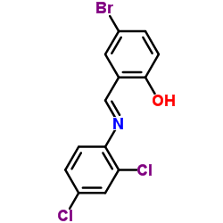 4-Bromo-2-[(2,4-dichloro-phenylimino)-methyl]-phenol Structure